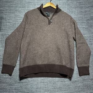 Grayson & Dunn Sweater Men's XL Brown Cashmere Pullover 1/4 Zip